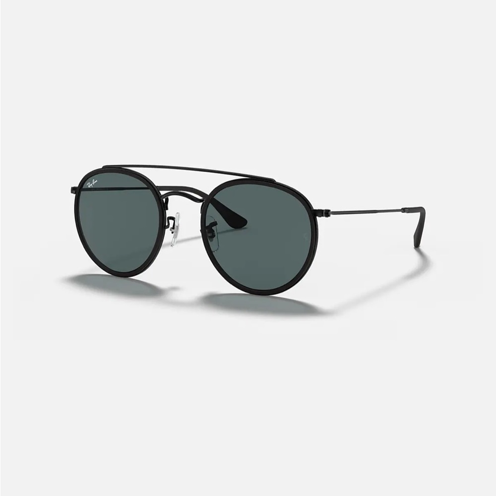 COPY - Ray-Ban RB3647N Round Double Bridge 002/R5 Black Frame/Blue Grey Classic…